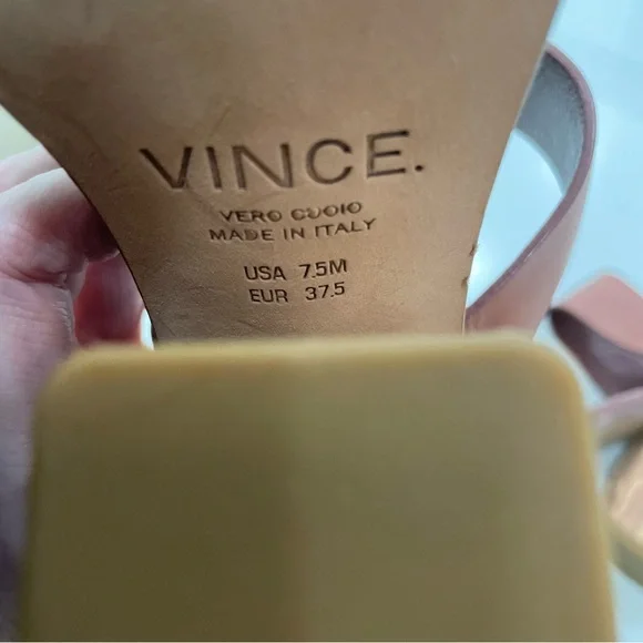 Vince wood Block Heel Sandals - Picture 13 of 15